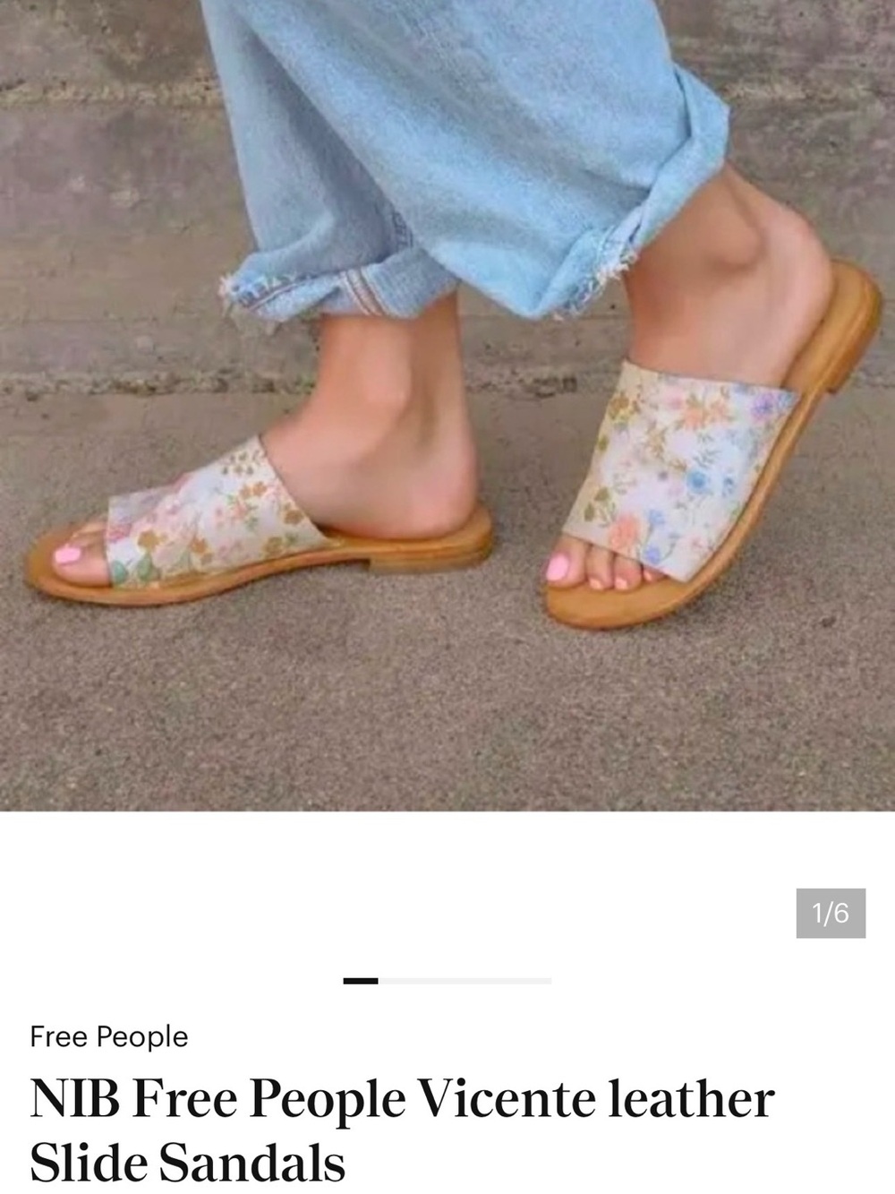 Free people -Floral Print Women’s Vicente Sandals - Size 38 - Made in India